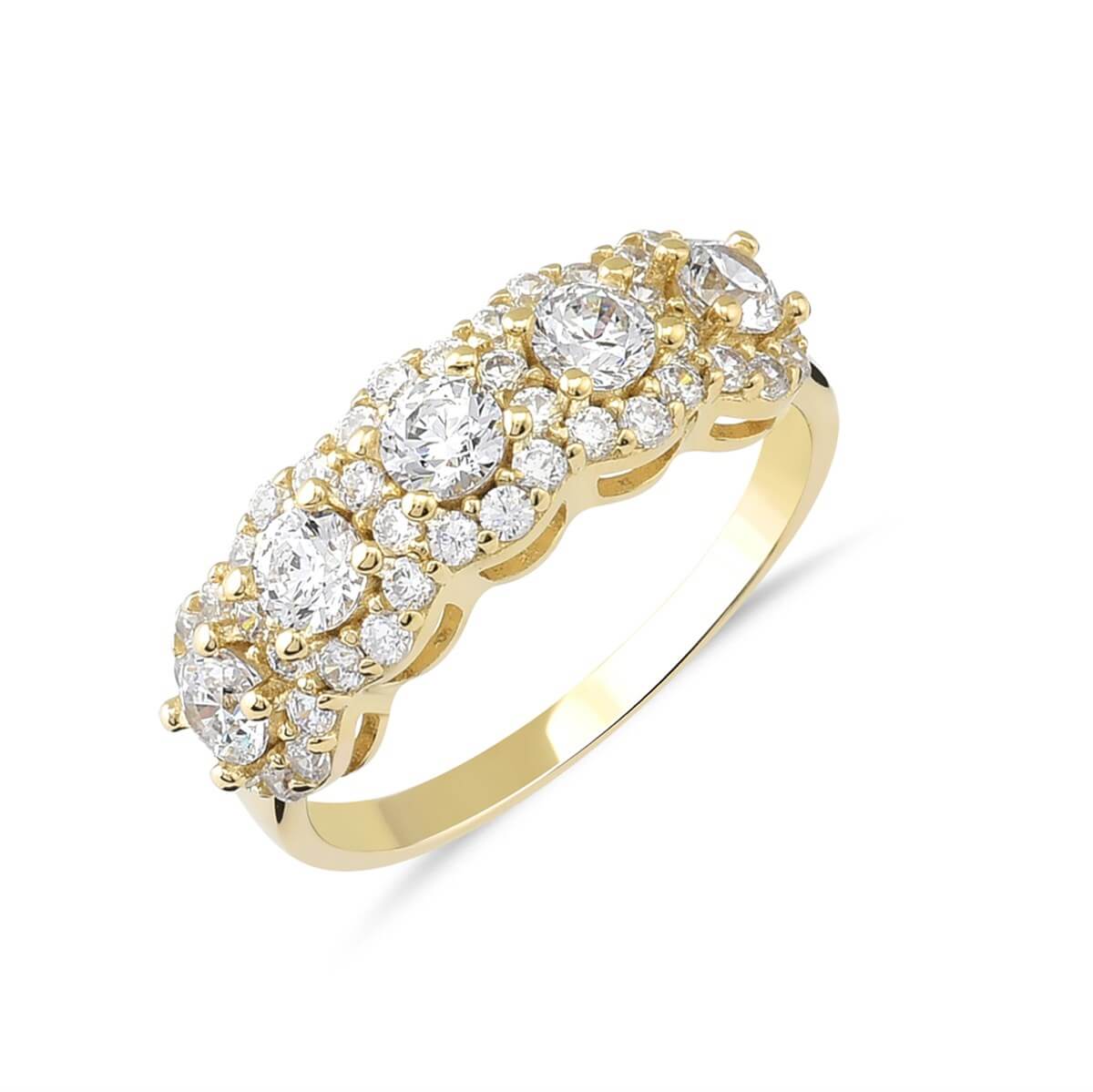 Preciosa Zirconia Taşlı  Gümüş Beştaş Yüzük
