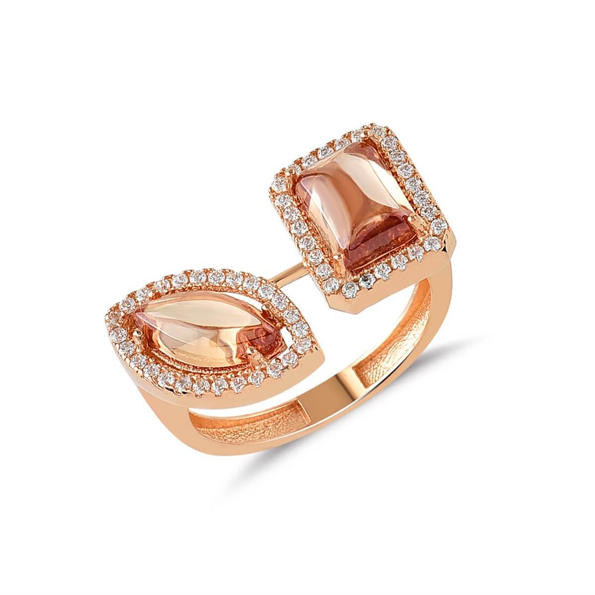 Somon Topaz Renkli Gümüş Fantazi Yüzük