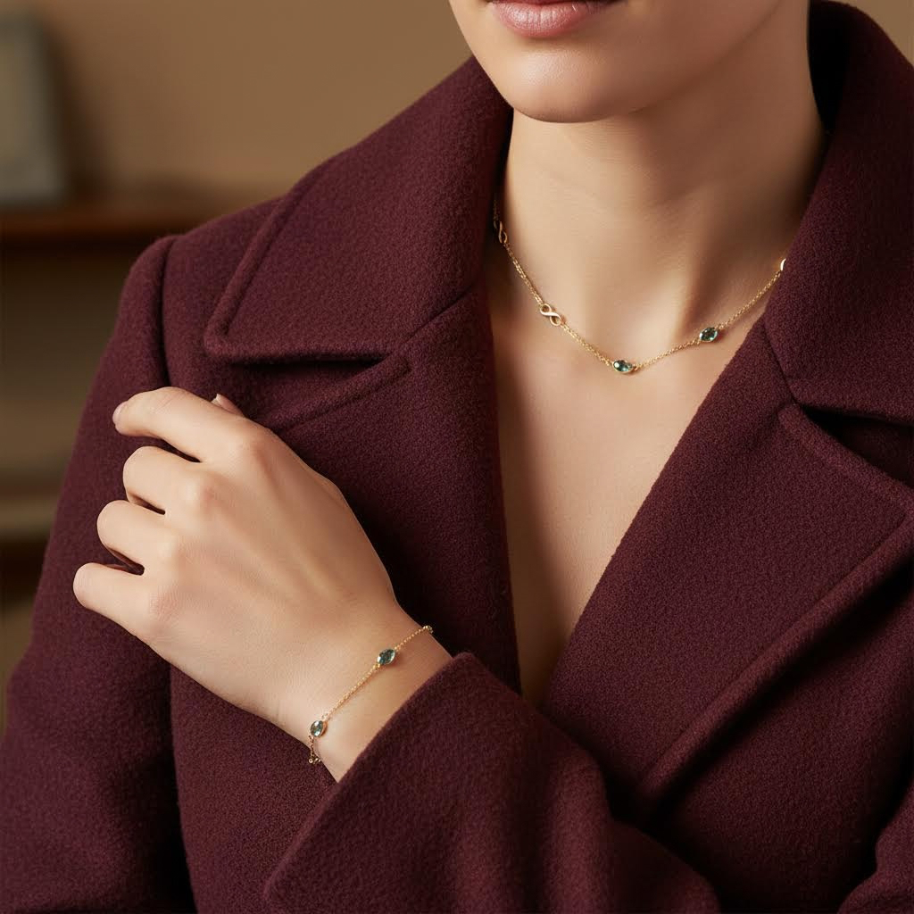 Sonsuzluk Figürlü Altın Set TA 109 08 03 00