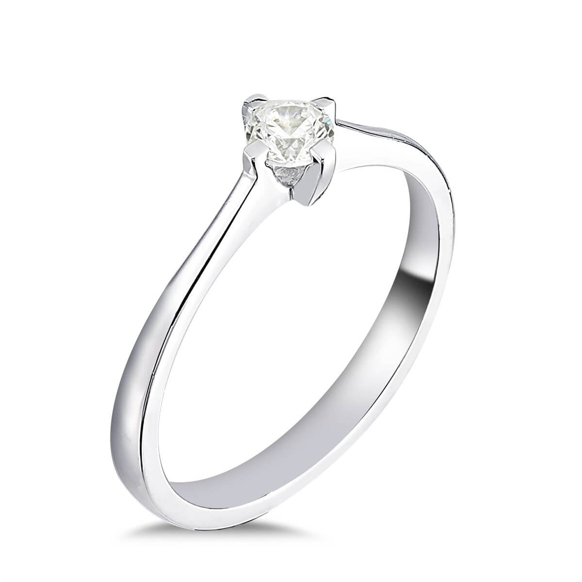 Swarovski Zirkon Taşlı  Gümüş Tektaş Yüzük