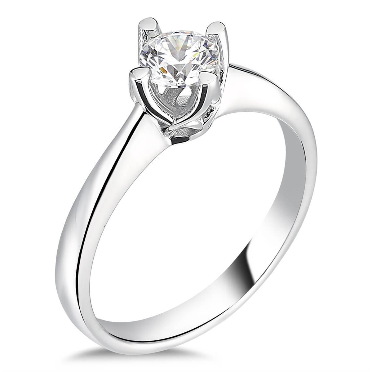 Swarovski Zirkon Taşlı  Gümüş Tektaş Yüzük