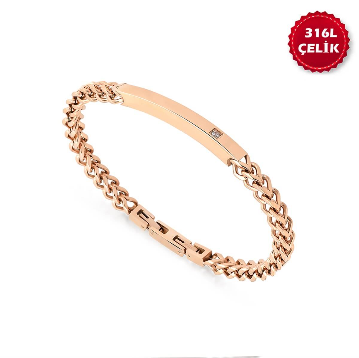 Taşlı Çelik Erkek Bileklik BLC 117 19 05 00