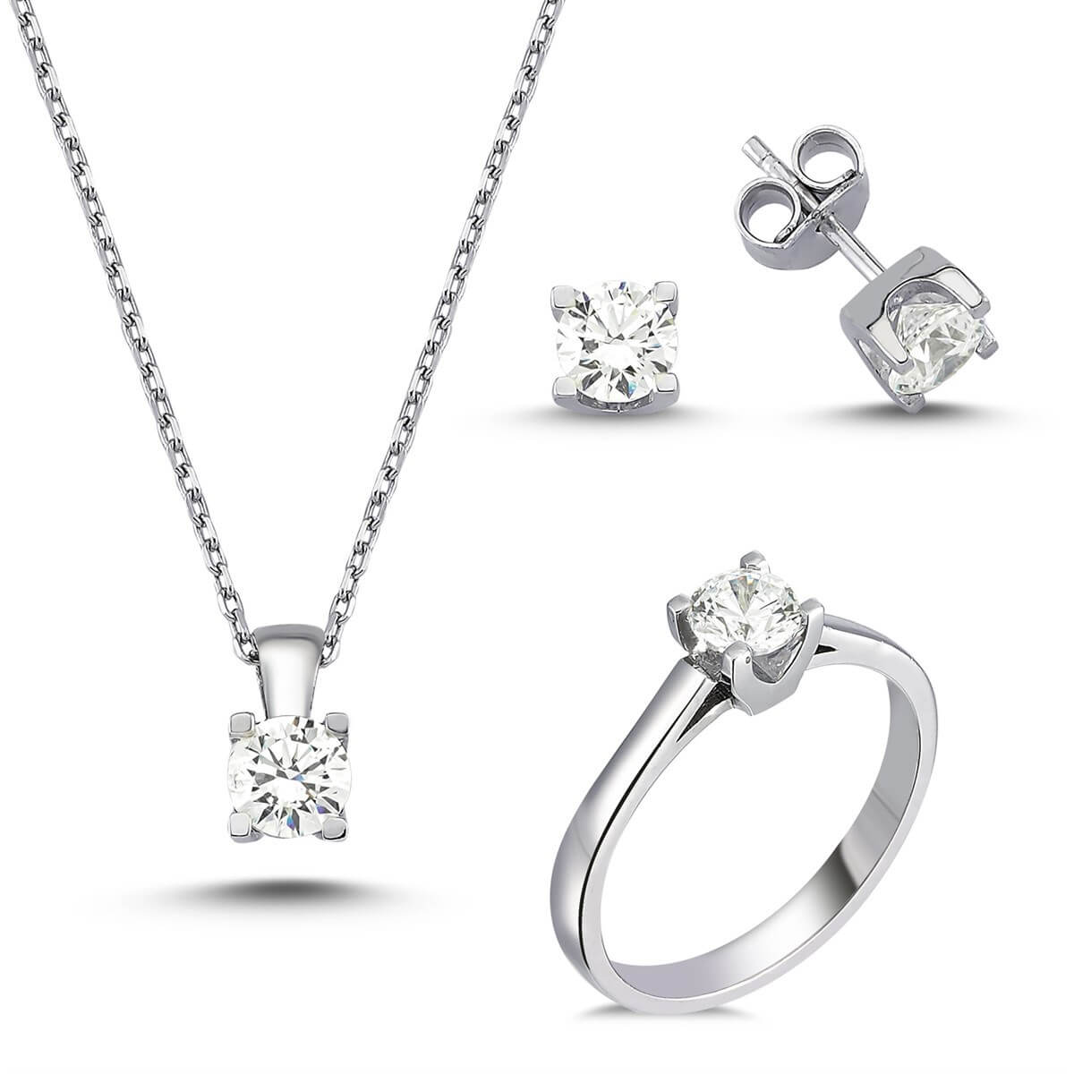 Tektaş Gümüş Swarovski Set