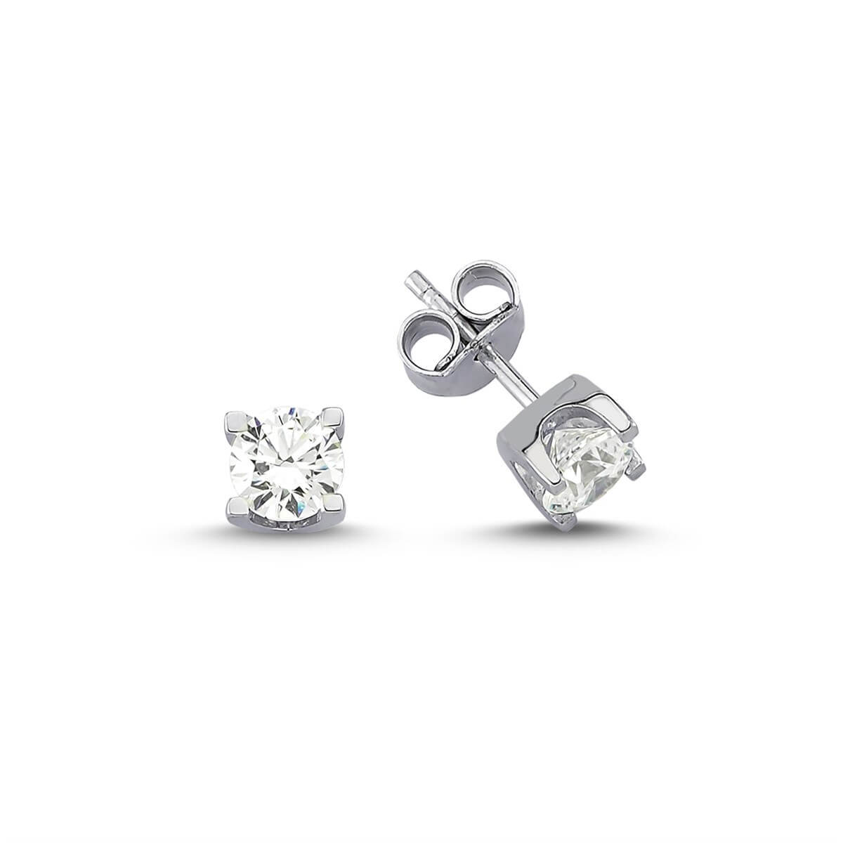 Tektaş Gümüş Swarovski Taşlı Küpe