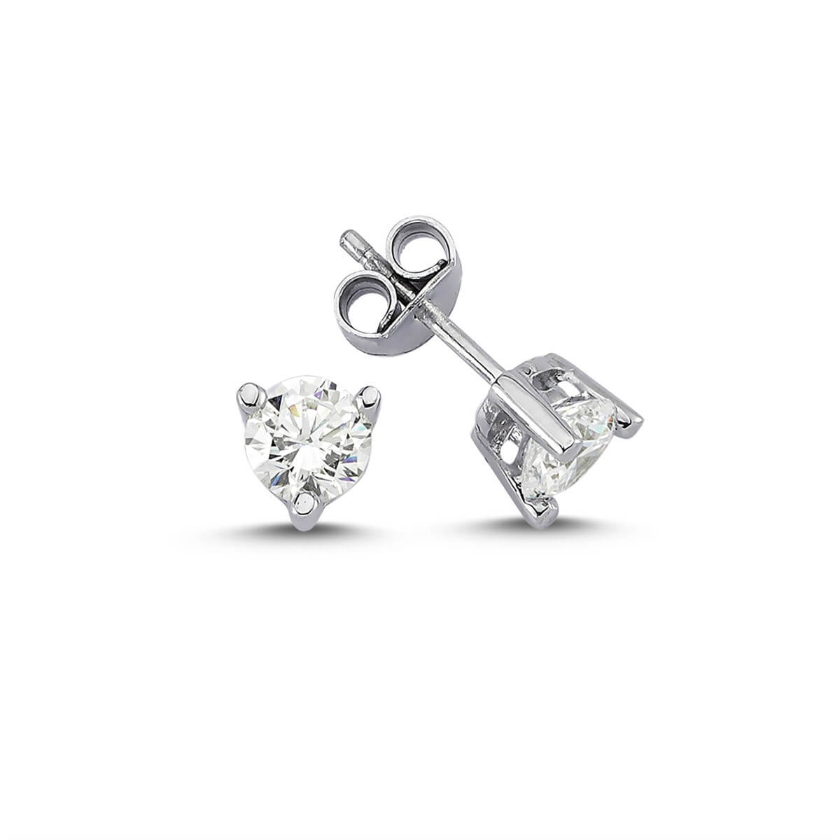 Tektaş Gümüş Swarovski Taşlı Küpe