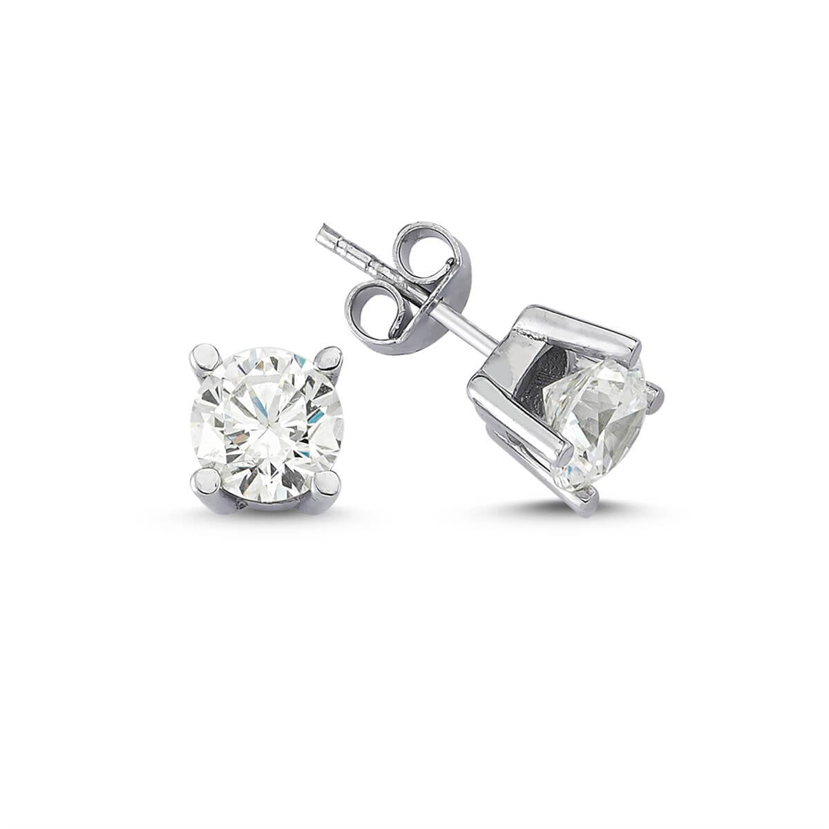 Tektaş Gümüş Swarovski Taşlı Küpe