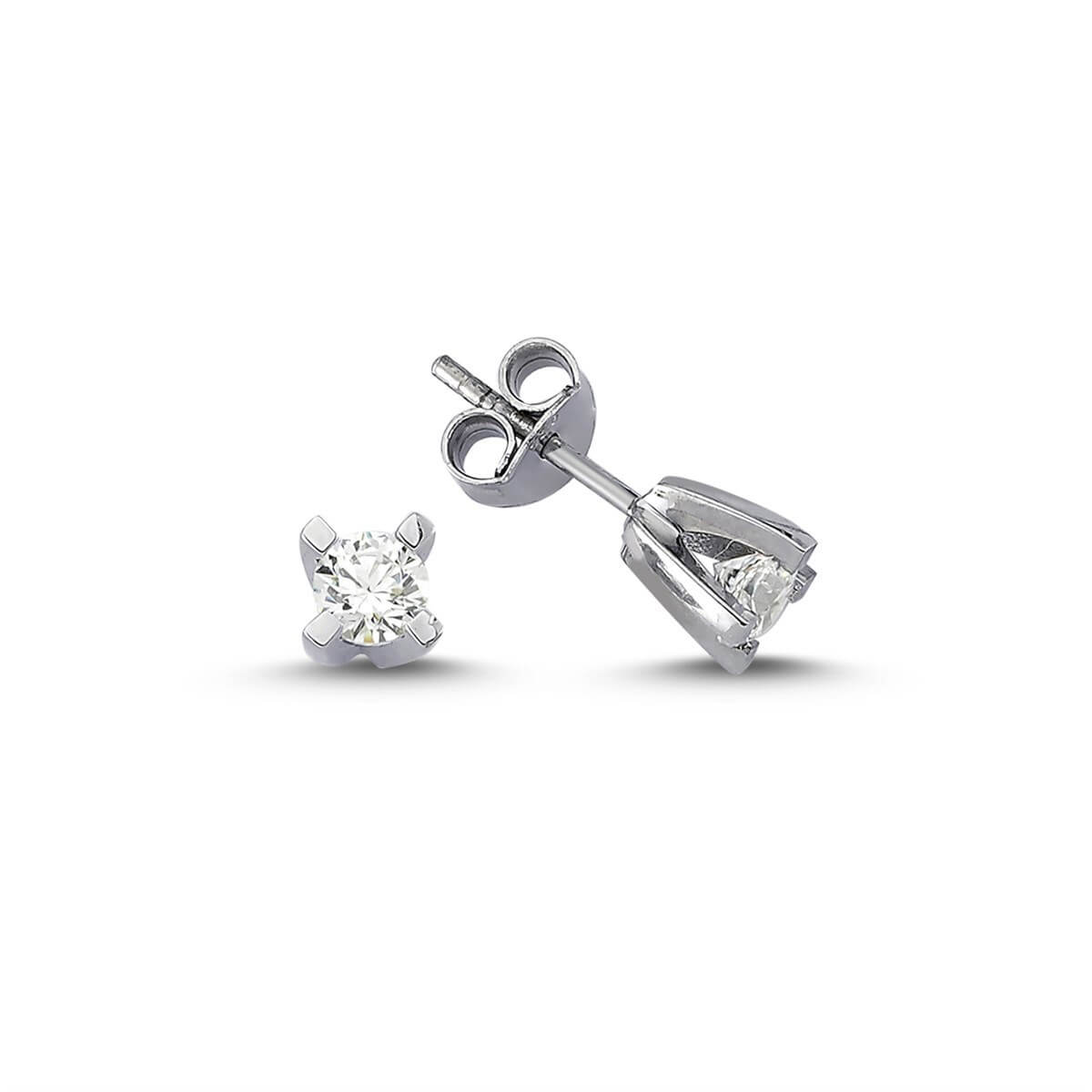Tektaş Gümüş Swarovski Taşlı Küpe