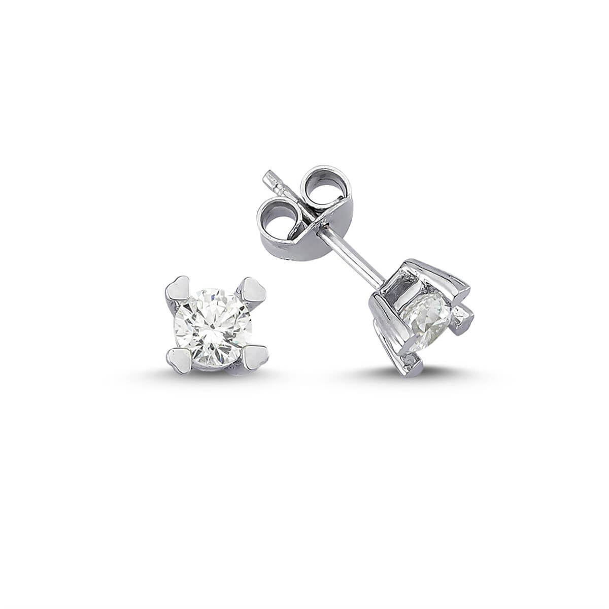 Tektaş Gümüş Swarovski Taşlı Küpe