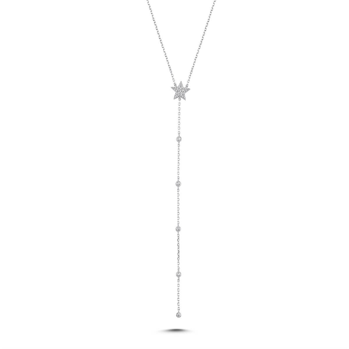 Yıldız Gümüş Taşlı Kolye