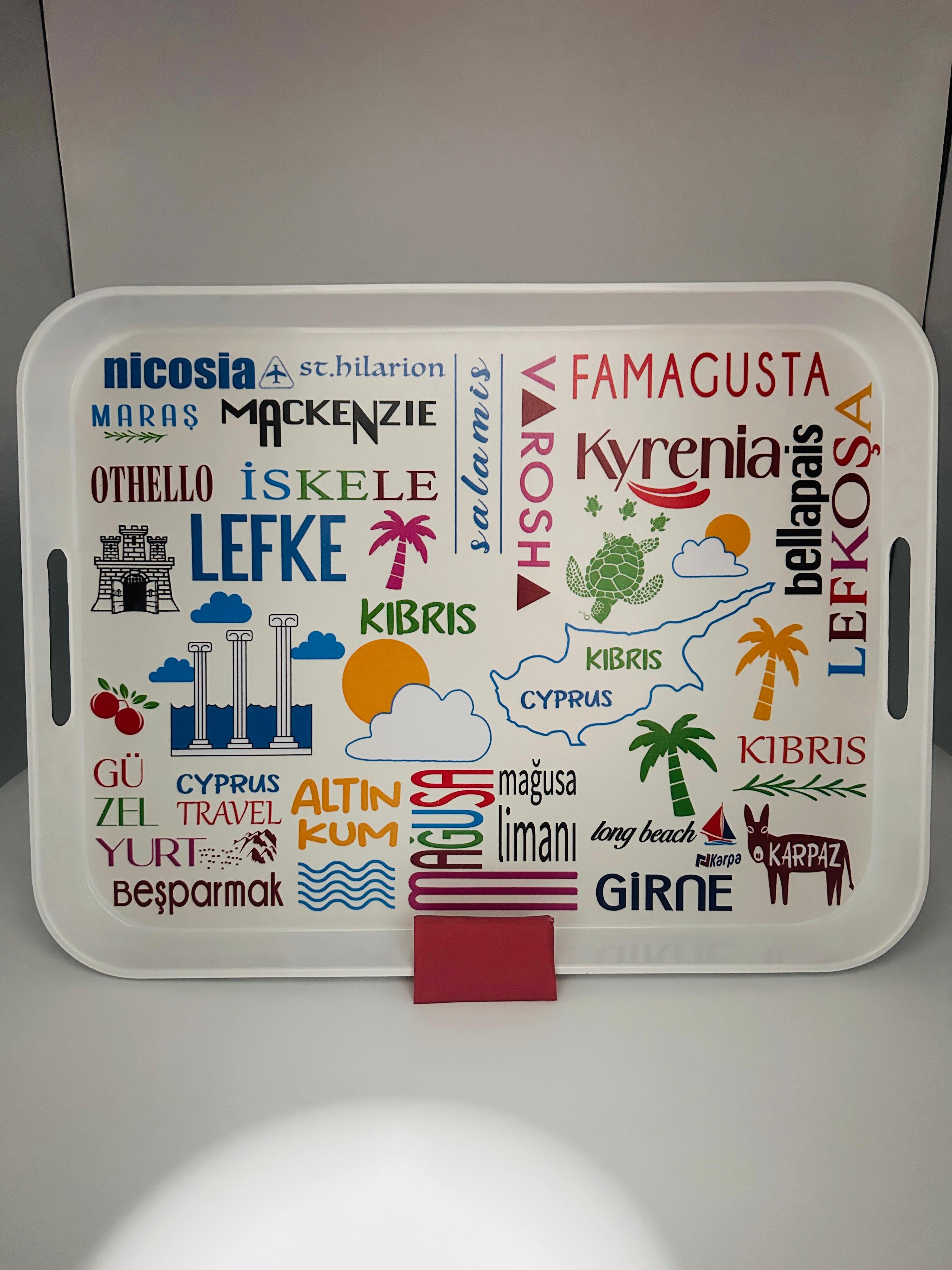 ADA TEMALI DİKKENARLI TEPSİ MELAMİN 29X22CM LÜX