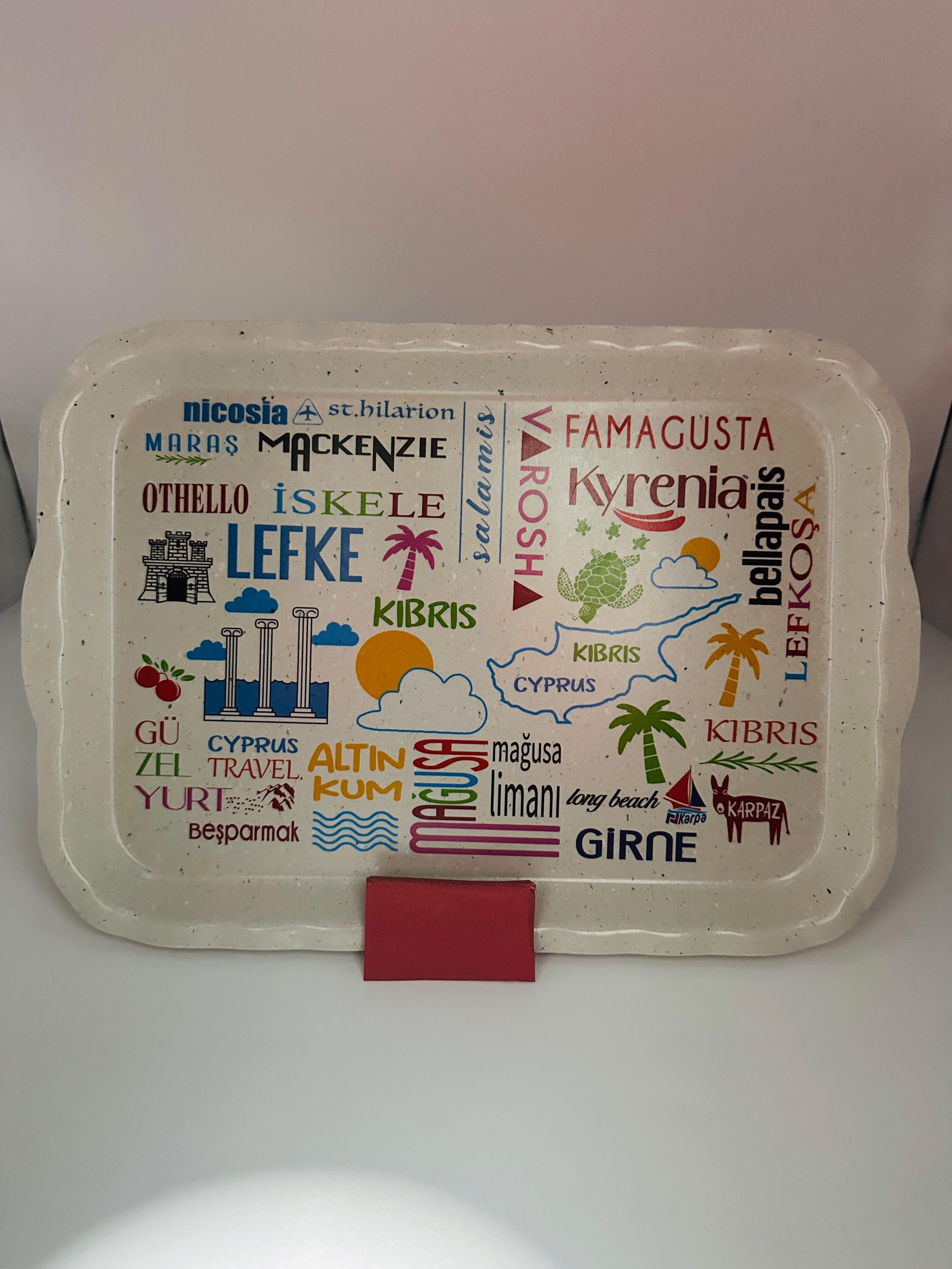 ADA TEMALI Y. KENARLI TEPSİ MELAMİN 33X23CM GRANİT