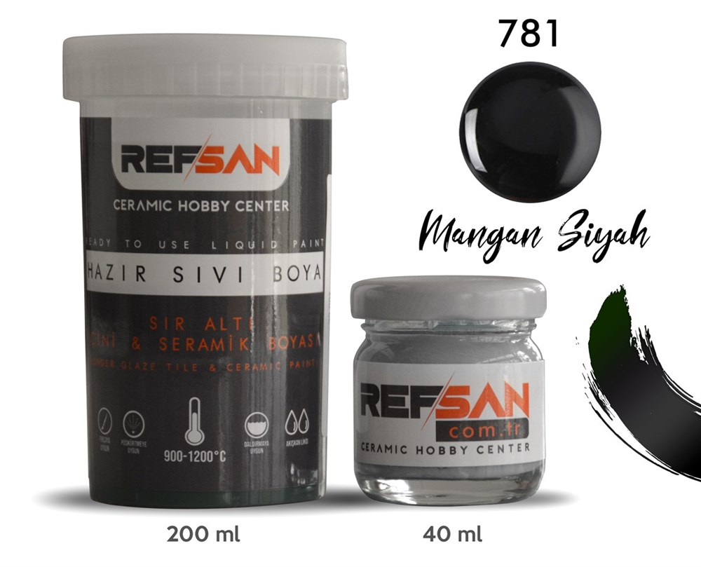 RF HAZIR SERAMİK BOYASI MANGAN SİYAH 40CC