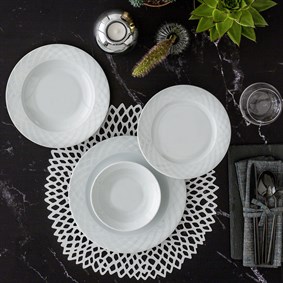 GR ALFA YEMEK TAKIMI 24 PARÇA BEYAZ