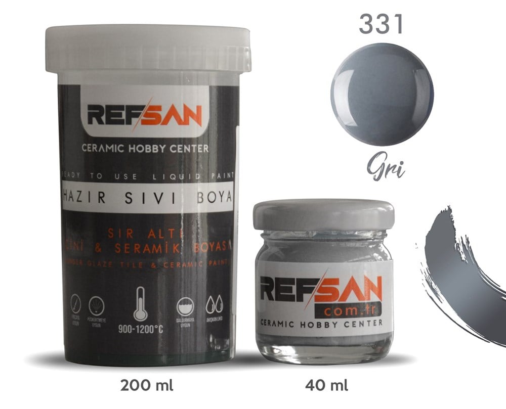 HAZIR ÇİNİ VE SERAMİK BOYASI GRİ (331) 40CC
