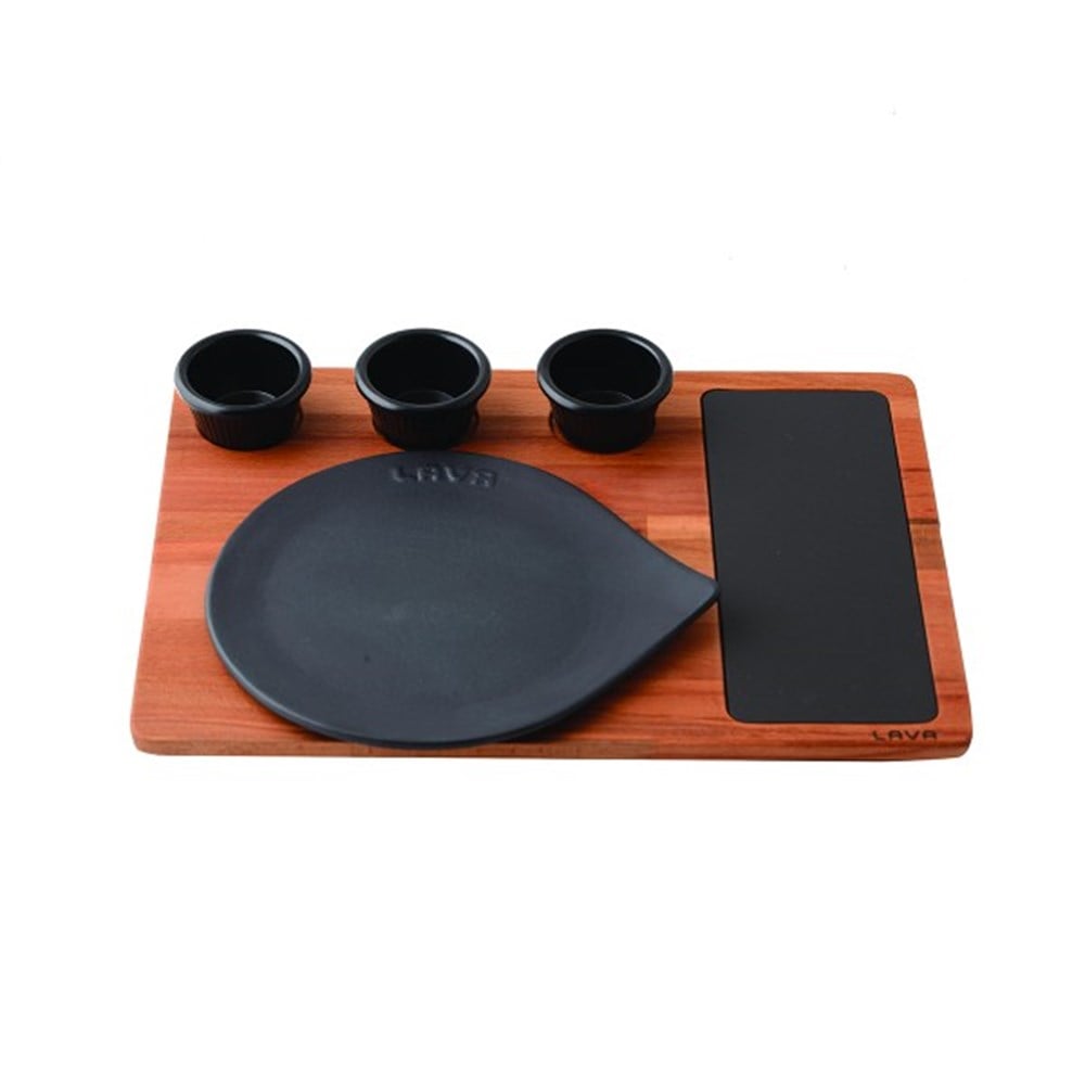 LAVA YUV. SERVİS TABAĞI 21CM+AHŞAP ALTLIK+PLAKA