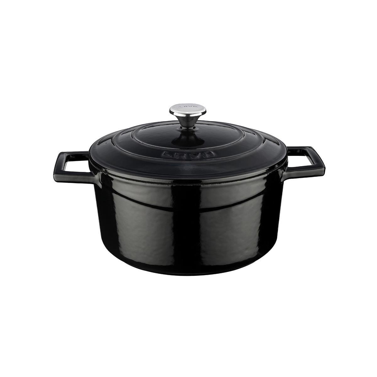 LAVA YUVARLAK FOLK TENCERE 20CM SİYAH