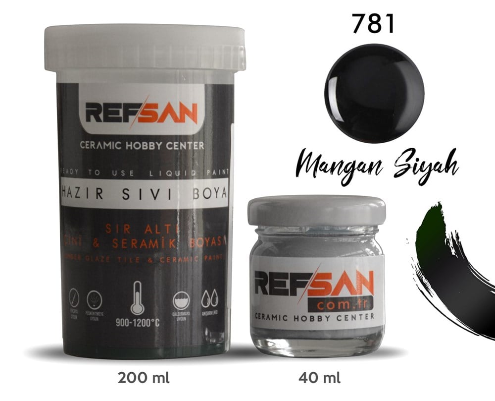 RF HAZIR ÇİNİ VE SERAMİK BOYASI MANGAN SİYAH 40CC