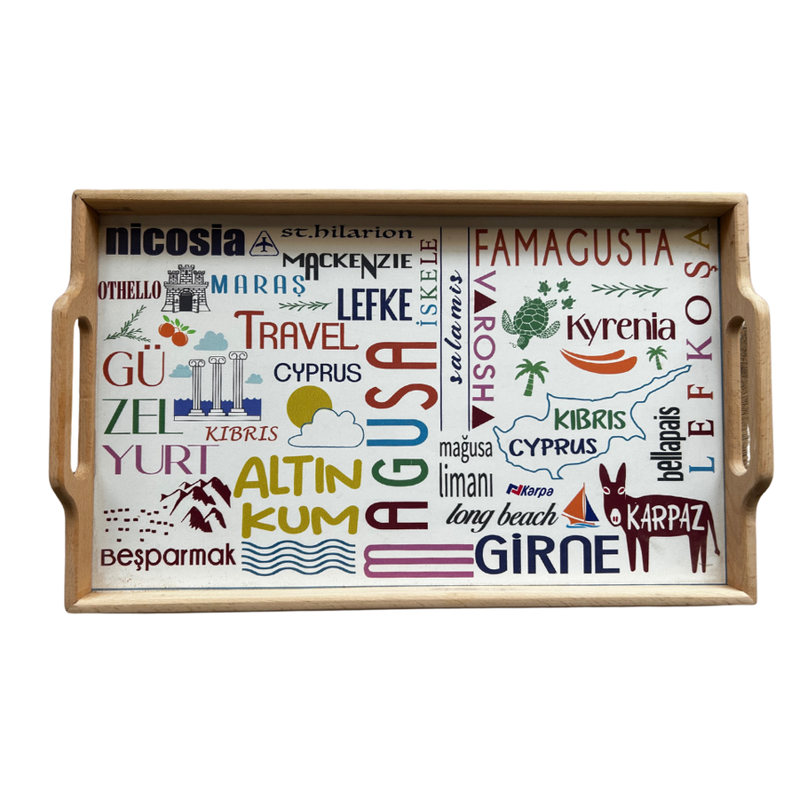 SALAMİS ADA SERVİS TEPSİ 44X27CM KAYIN