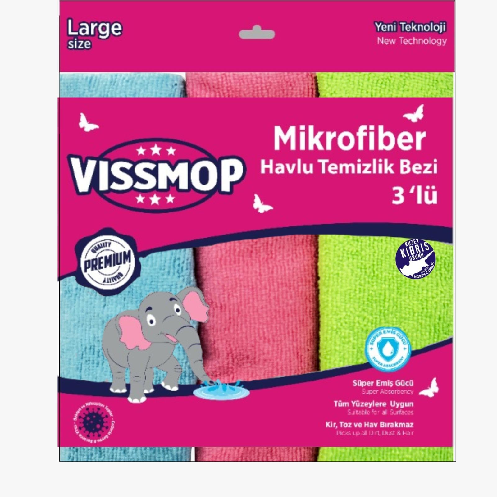 VISSMOP MF HAVLU TEMİZLİK BEZİ LARGE 3LÜ