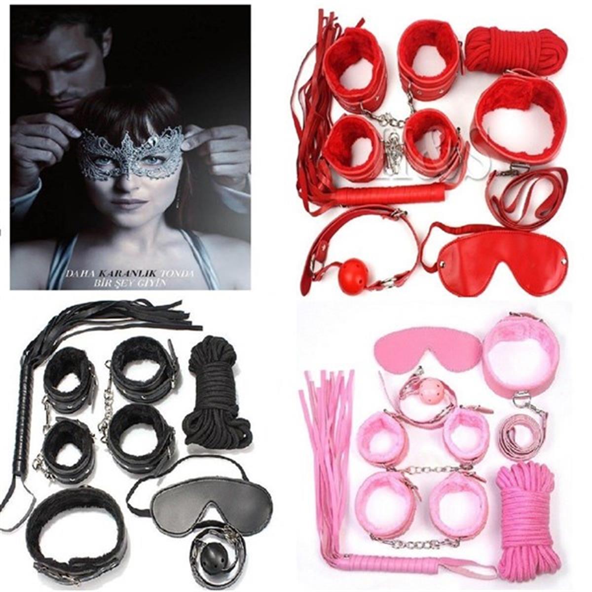 Markano 50 Shades of Grey Fantasy Handschellen Peitschenset