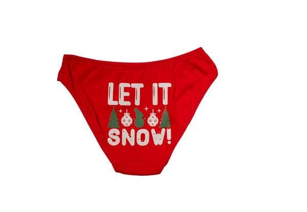 Aria's Closet Kırmızı Yılbaşı Desenli Let İt Snow Pamuklu Külot