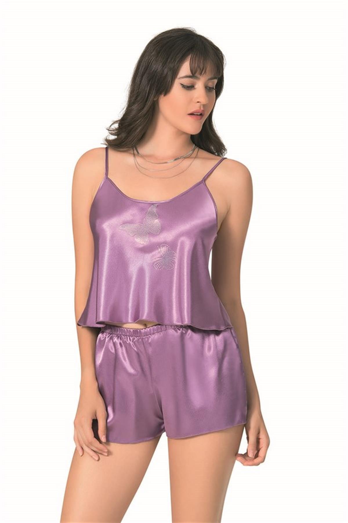 Markano Flieder Satin Babydoll Shorts Team