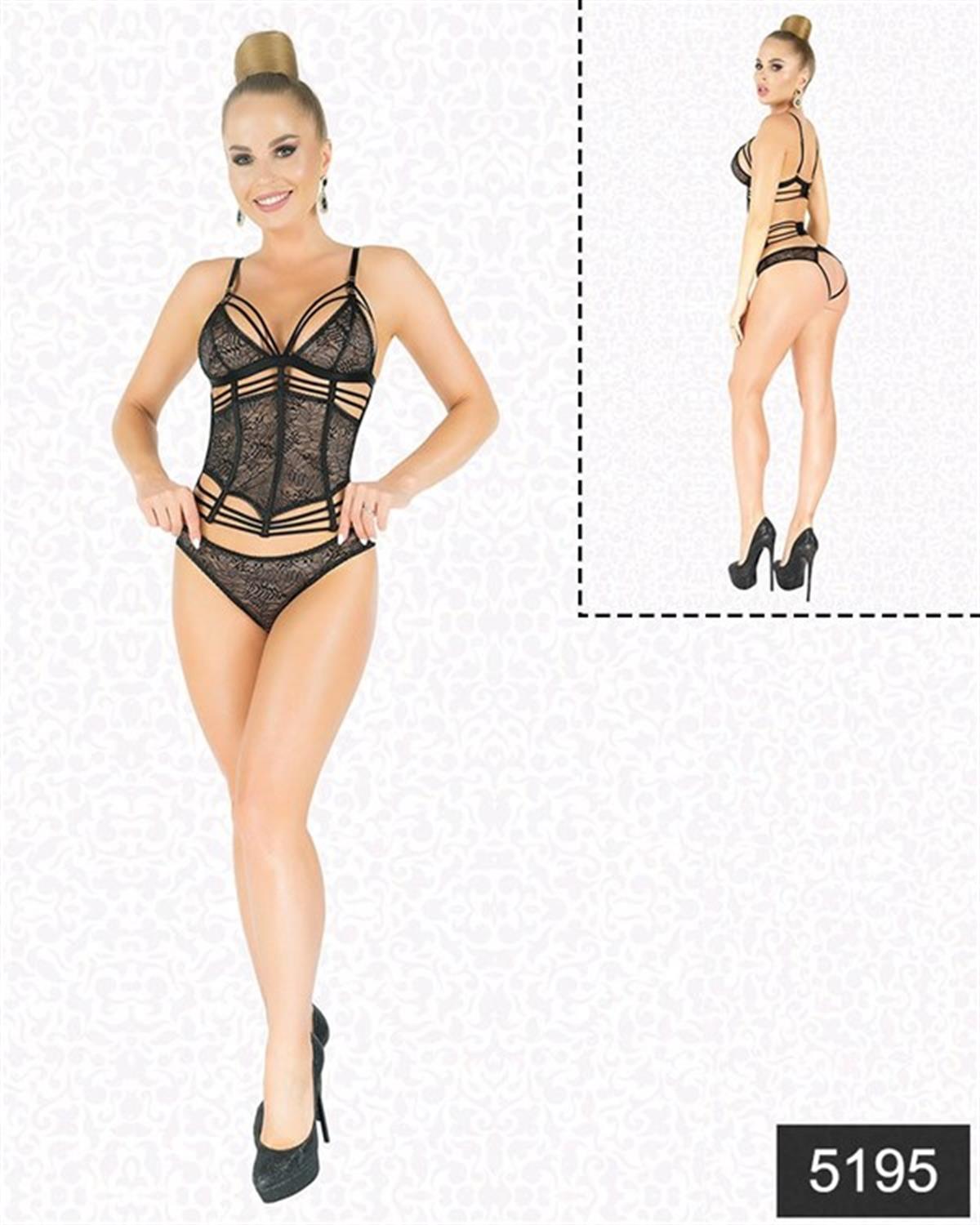 Markano Bustier-Set aus silberner Spitze