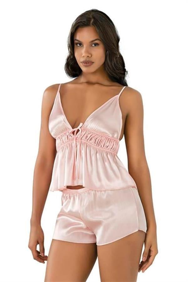 Aria's Closet Somon Saten Şort Takımı 9208