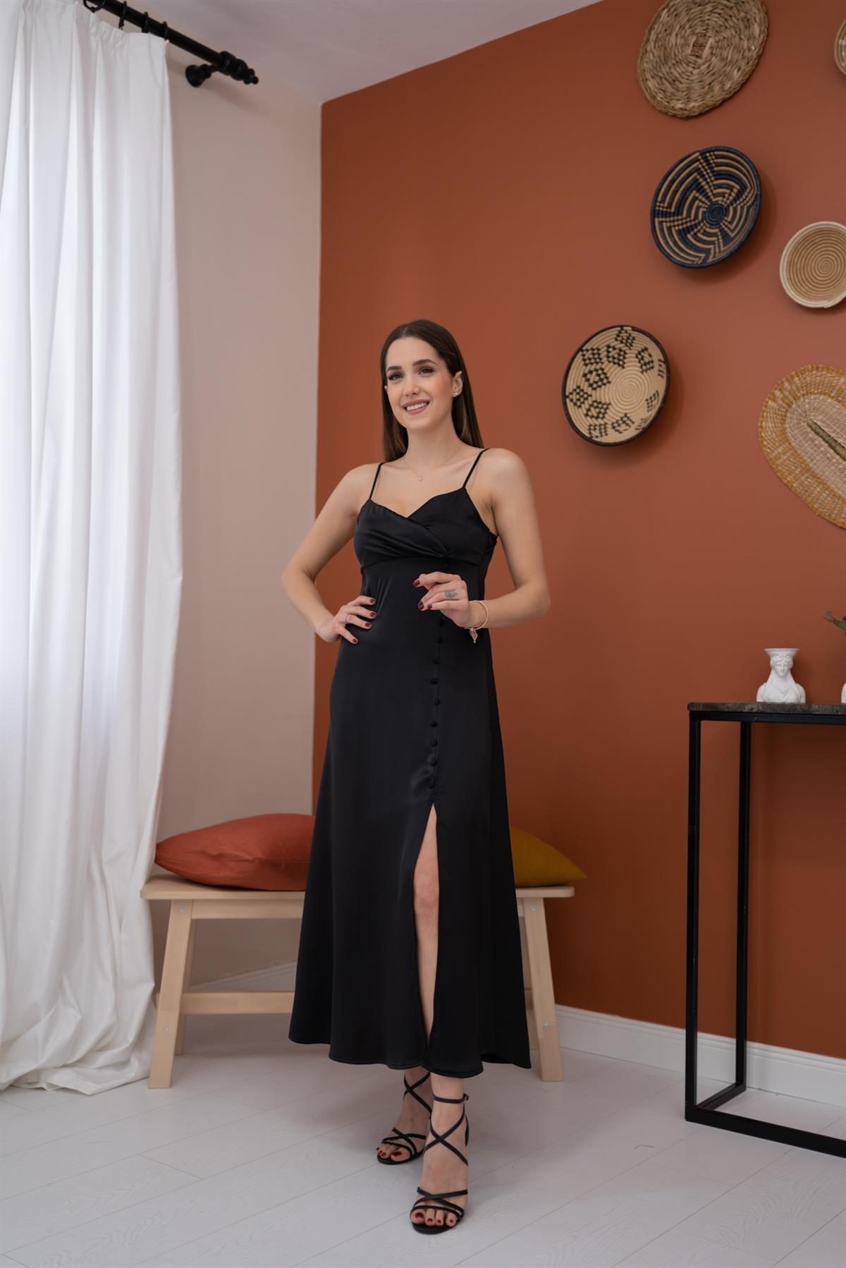 Askılı Saten Elbise