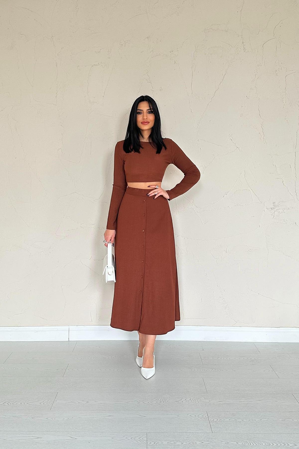 Fitilli Bluz & Etek Takım