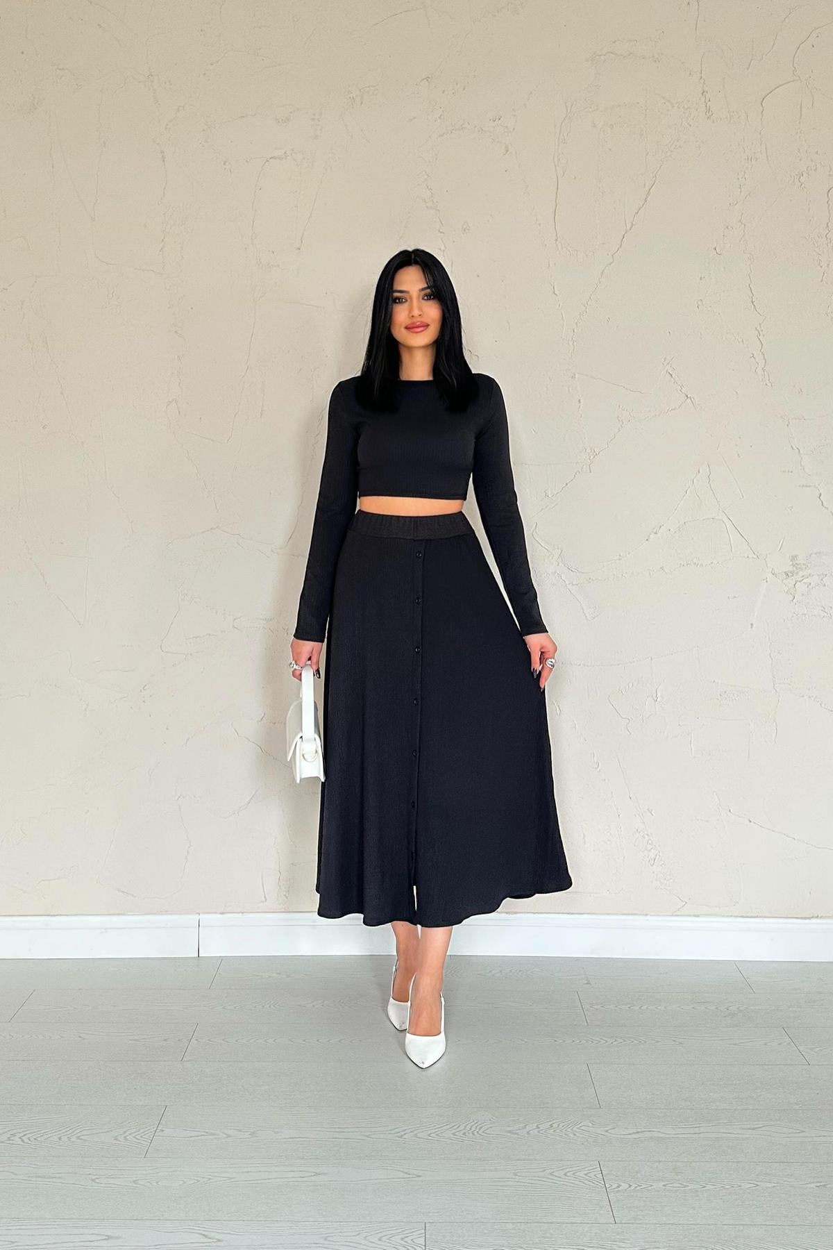 Fitilli Bluz & Etek Takım