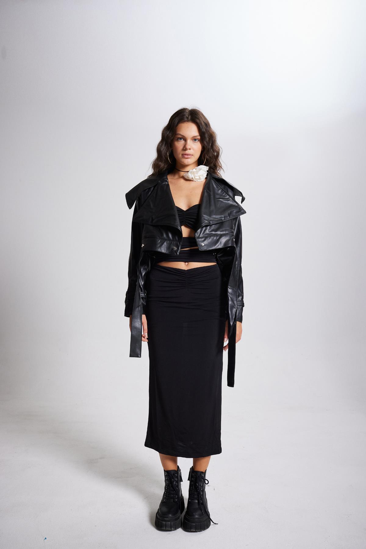 Neeko Deri Ceket Siyah