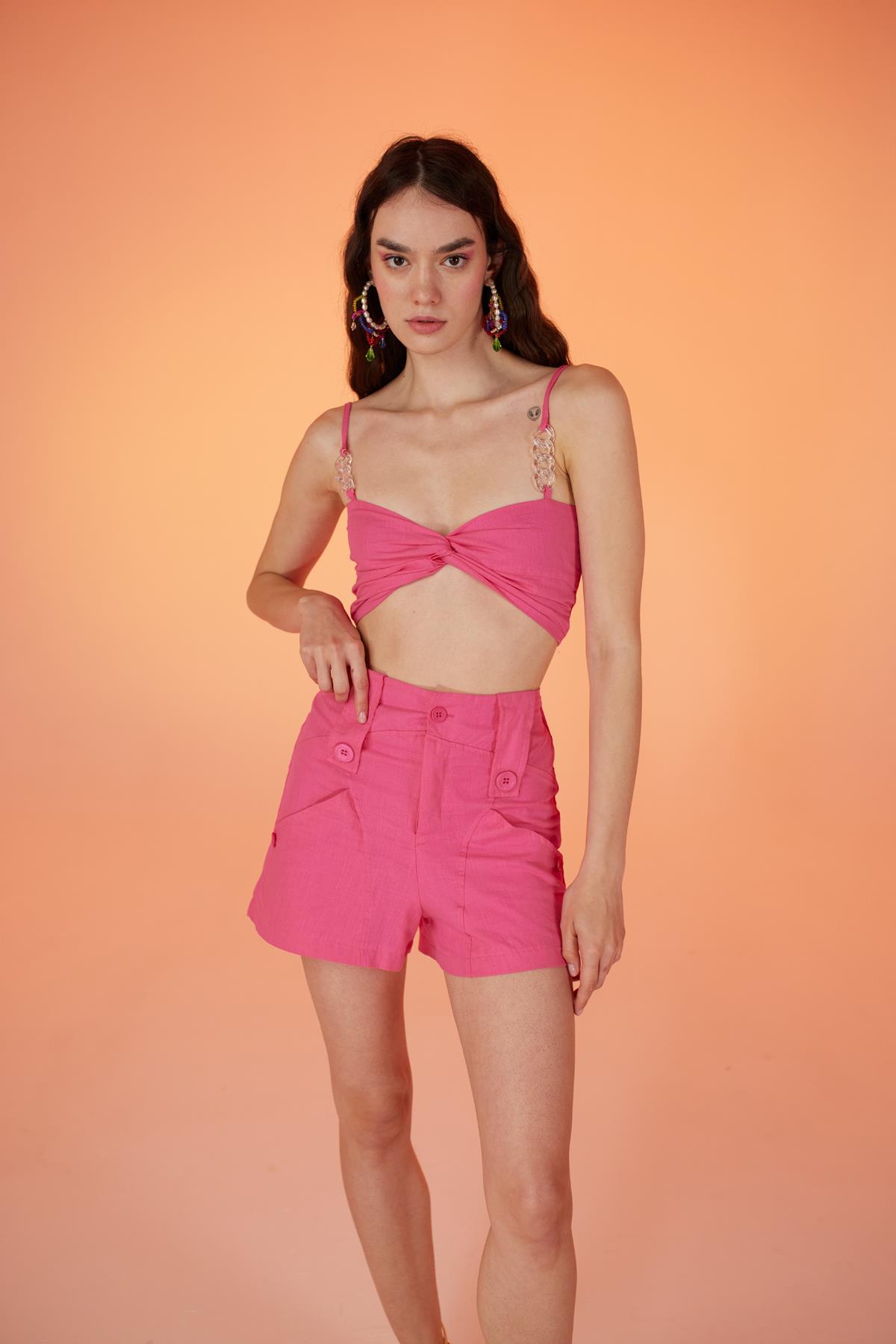 Rise Zincirli Bluz Pembe