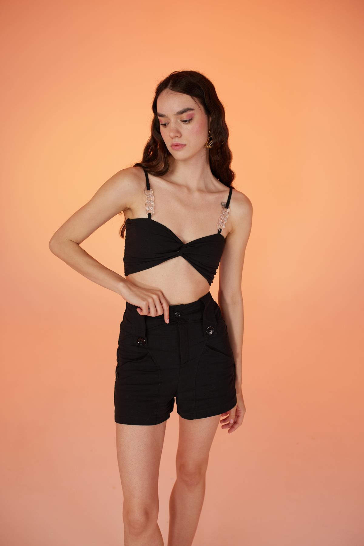 Rise Zincirli Bluz Siyah