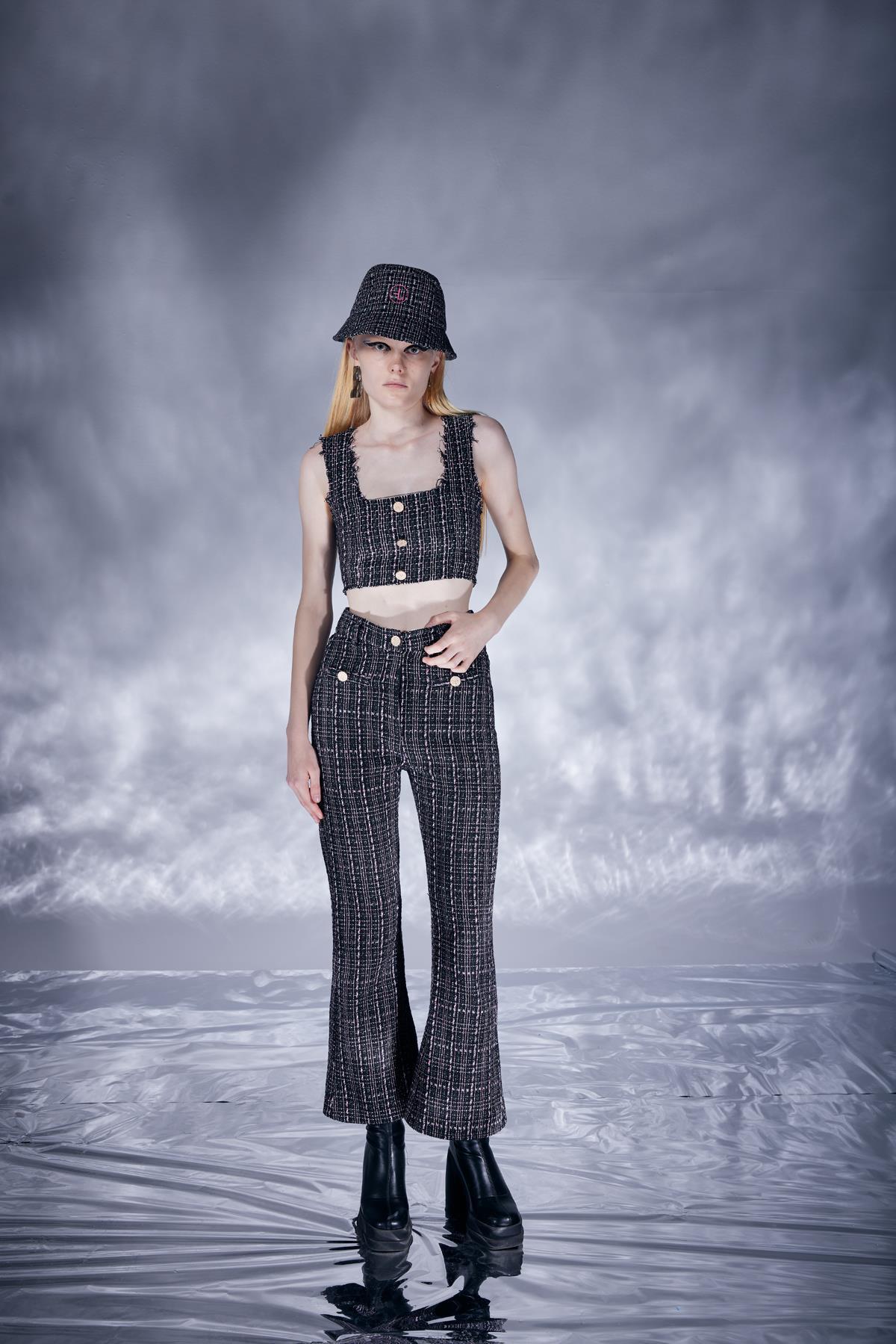 Tweed Pantolon Siyah