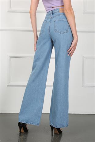 Kadın    Pantolon New asia 9383-03 ICE BLUE