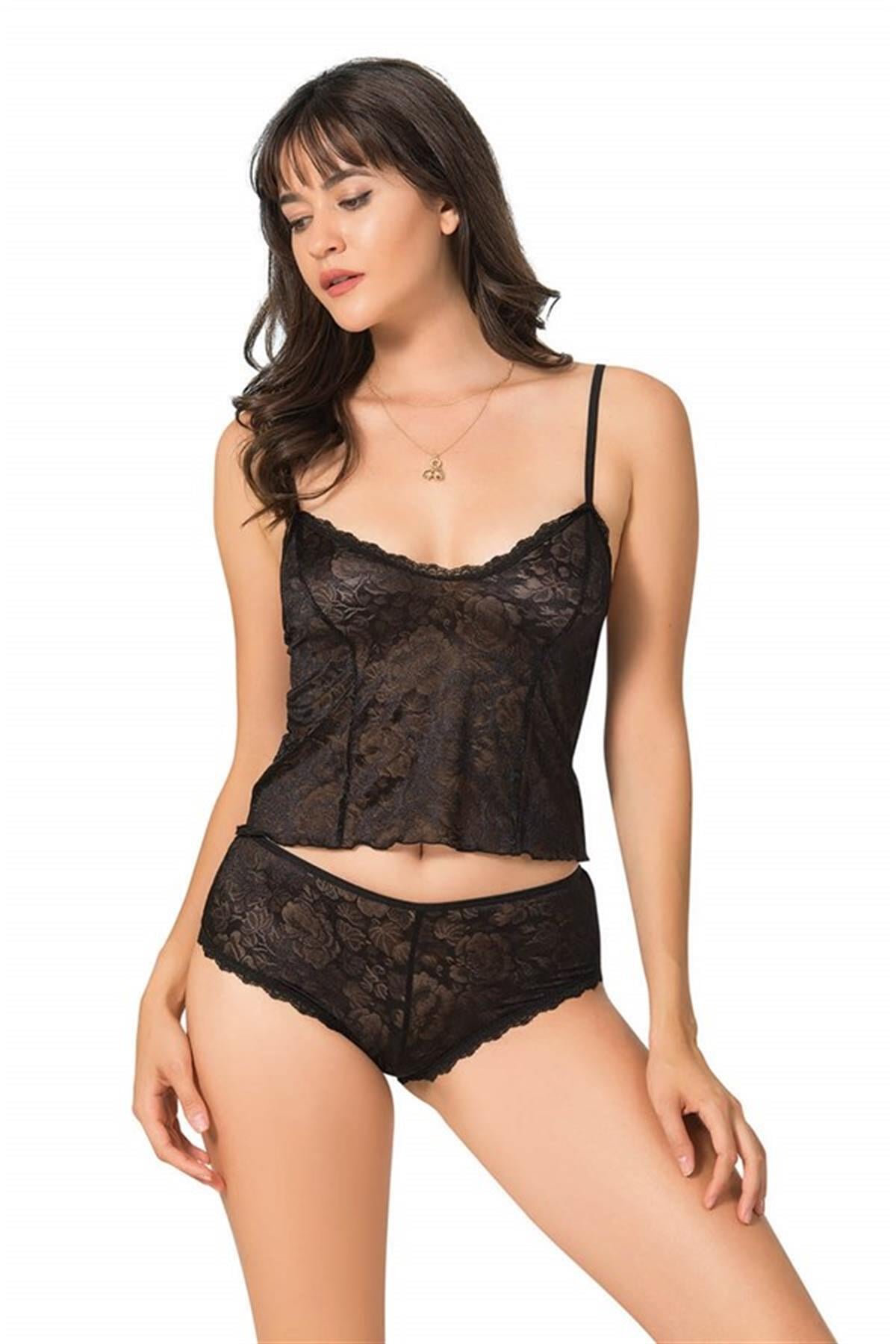 Markano Schwarze Jacquard Babydoll Shorts Team