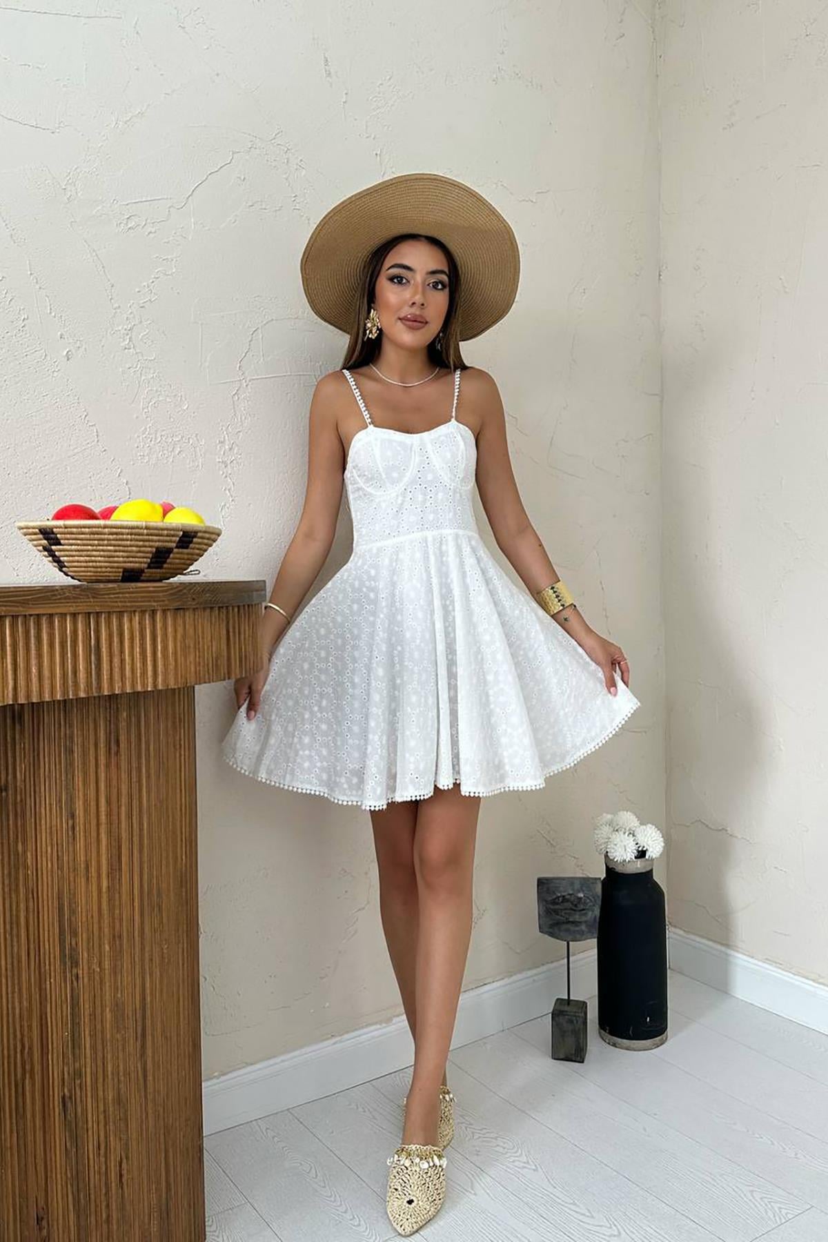 Askılı Fisto Mini Elbise