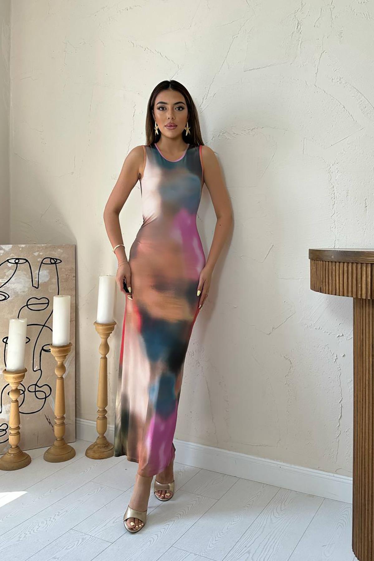 Batik Desenli Elbise