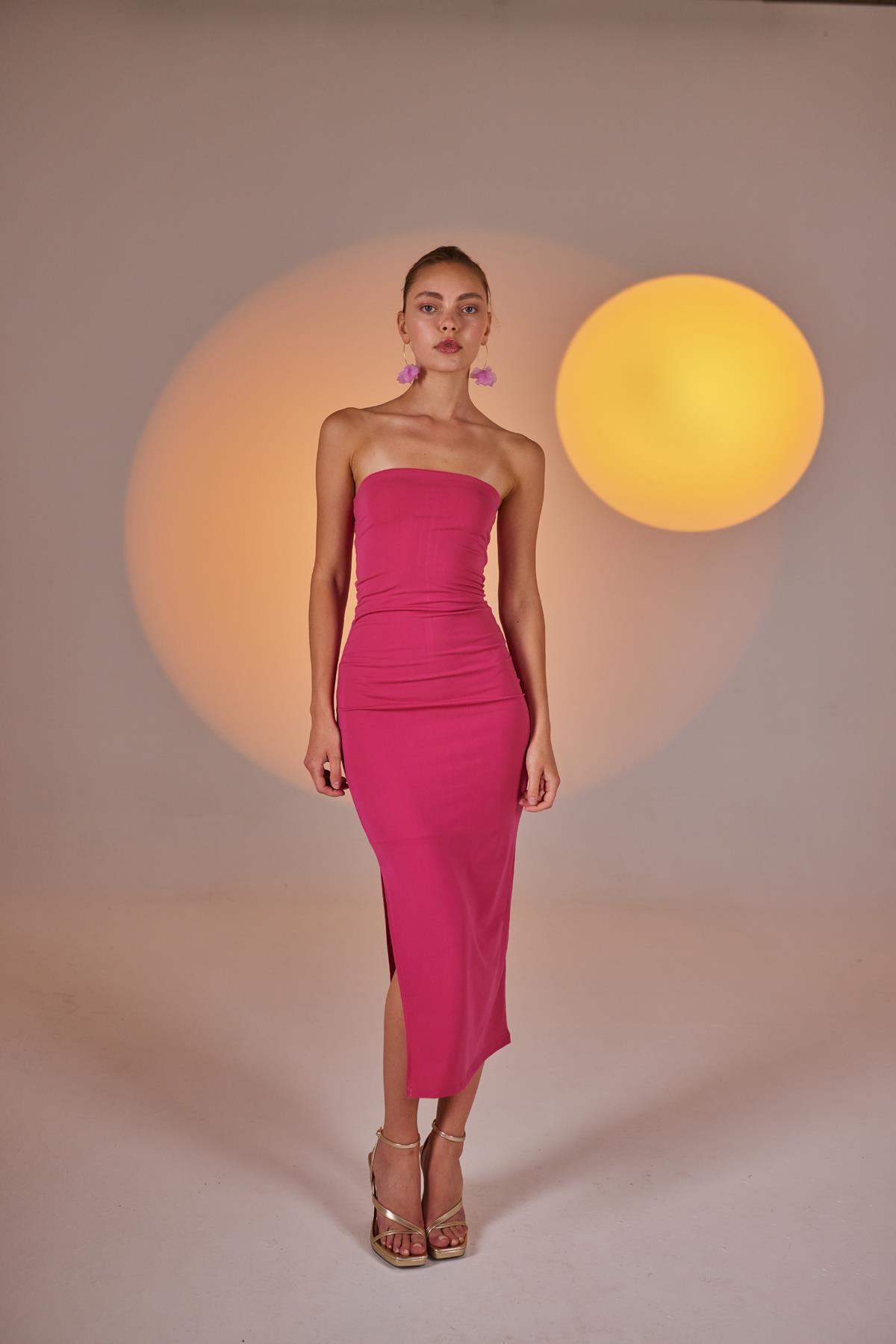 Bodycon Elbise Pembe