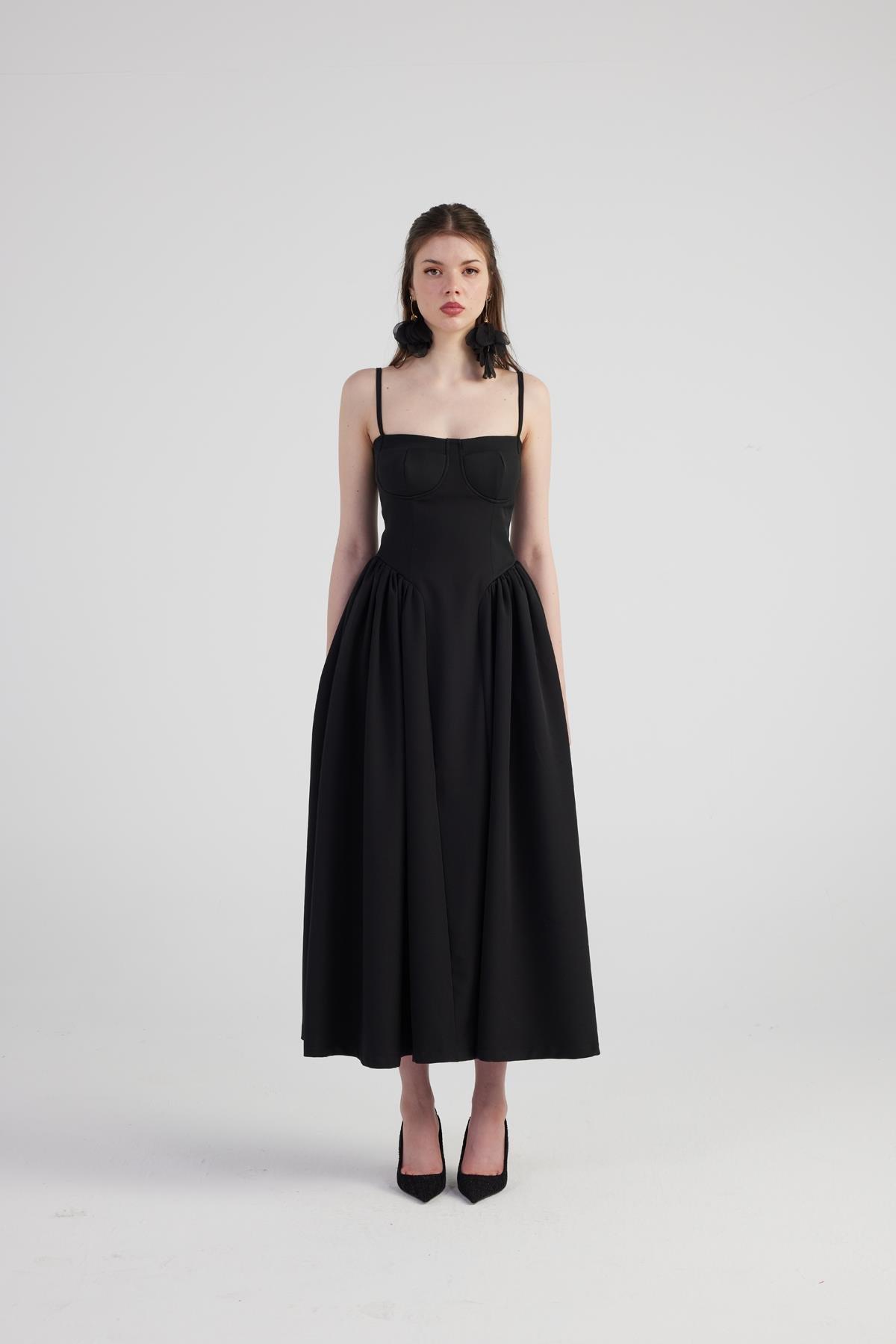 Bridged Elbise Siyah