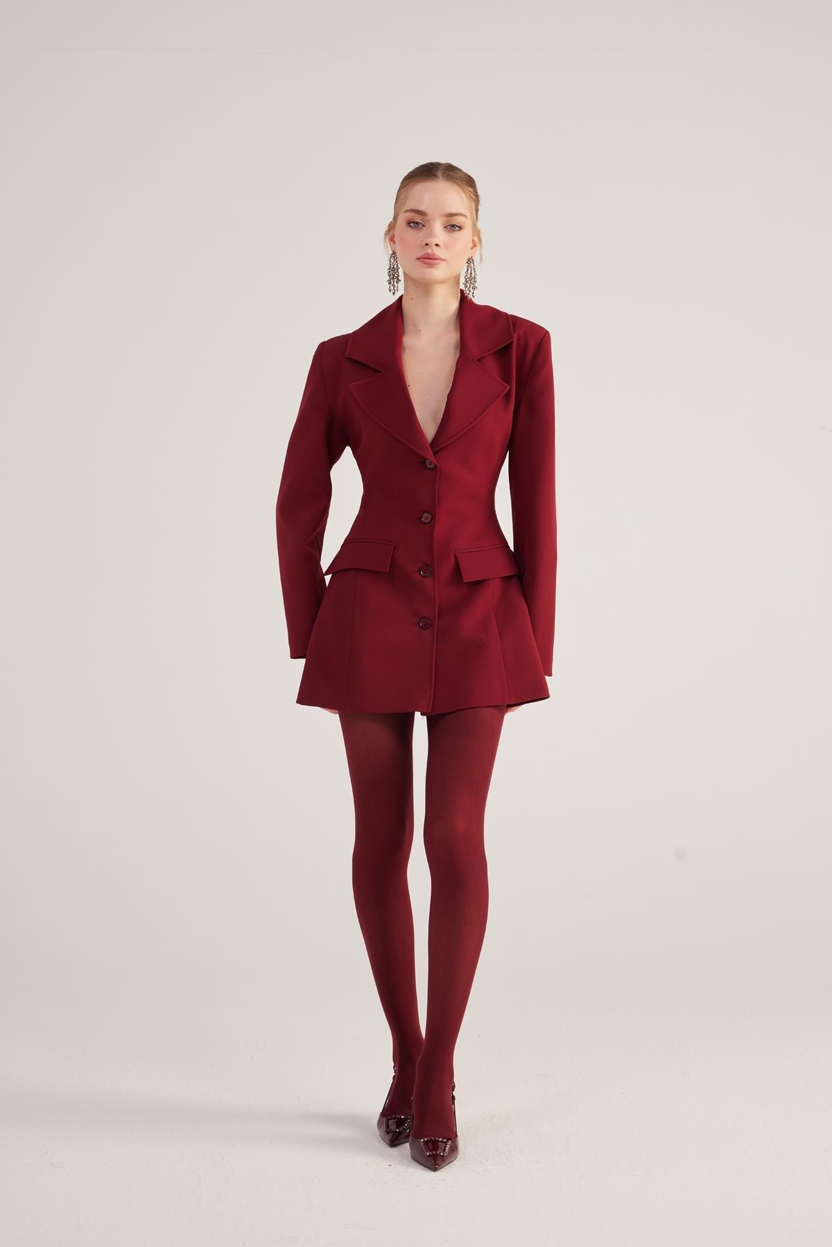 Deja Blazer Ceket Bordo