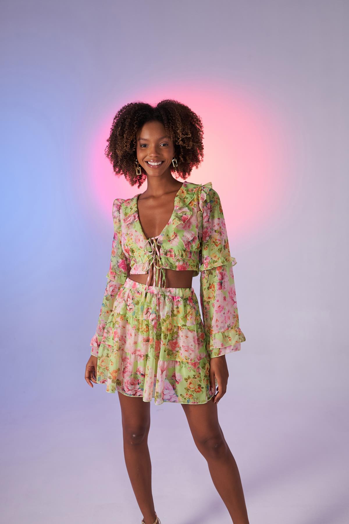 Юбка Маркано Флора зеленая