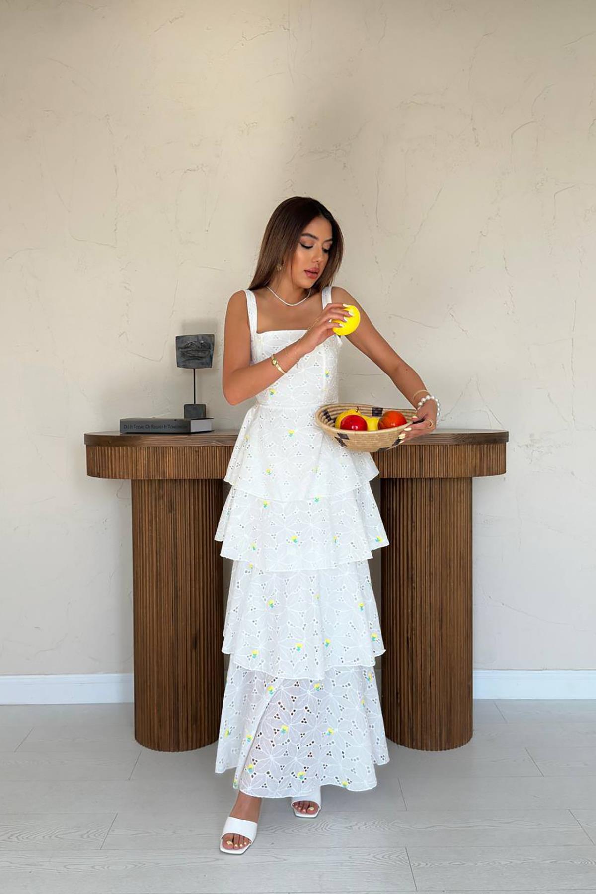 Kat Kat Arkası Bağlamalı Elbise