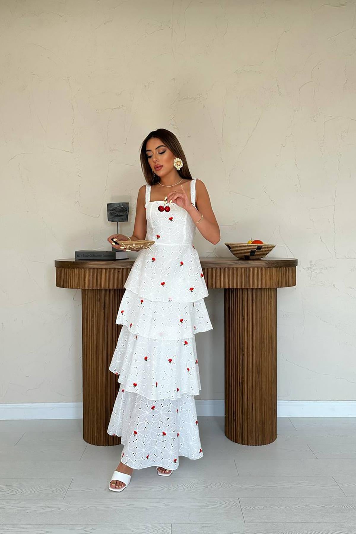 Kat Kat Arkası Bağlamalı Elbise