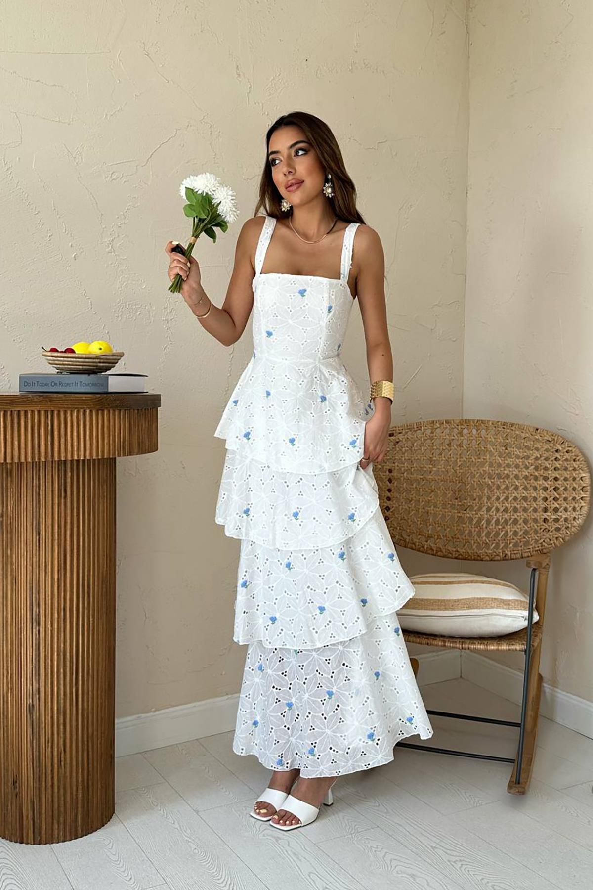 Kat Kat Arkası Bağlamalı Elbise