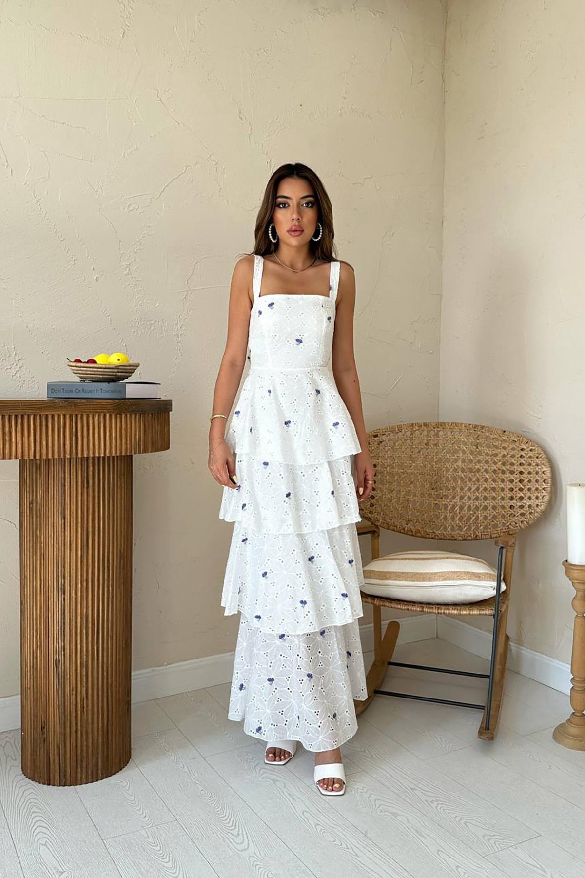 Kat Kat Arkası Bağlamalı Elbise