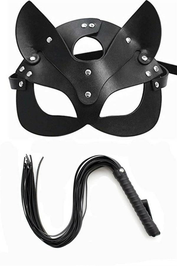 Markano Peitschenmaske Leder Doppelset 