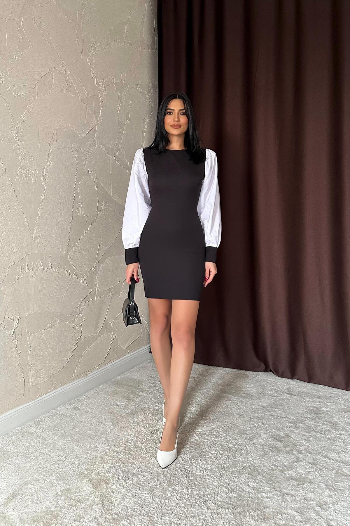 Kolu Dakron Atlas Elbise