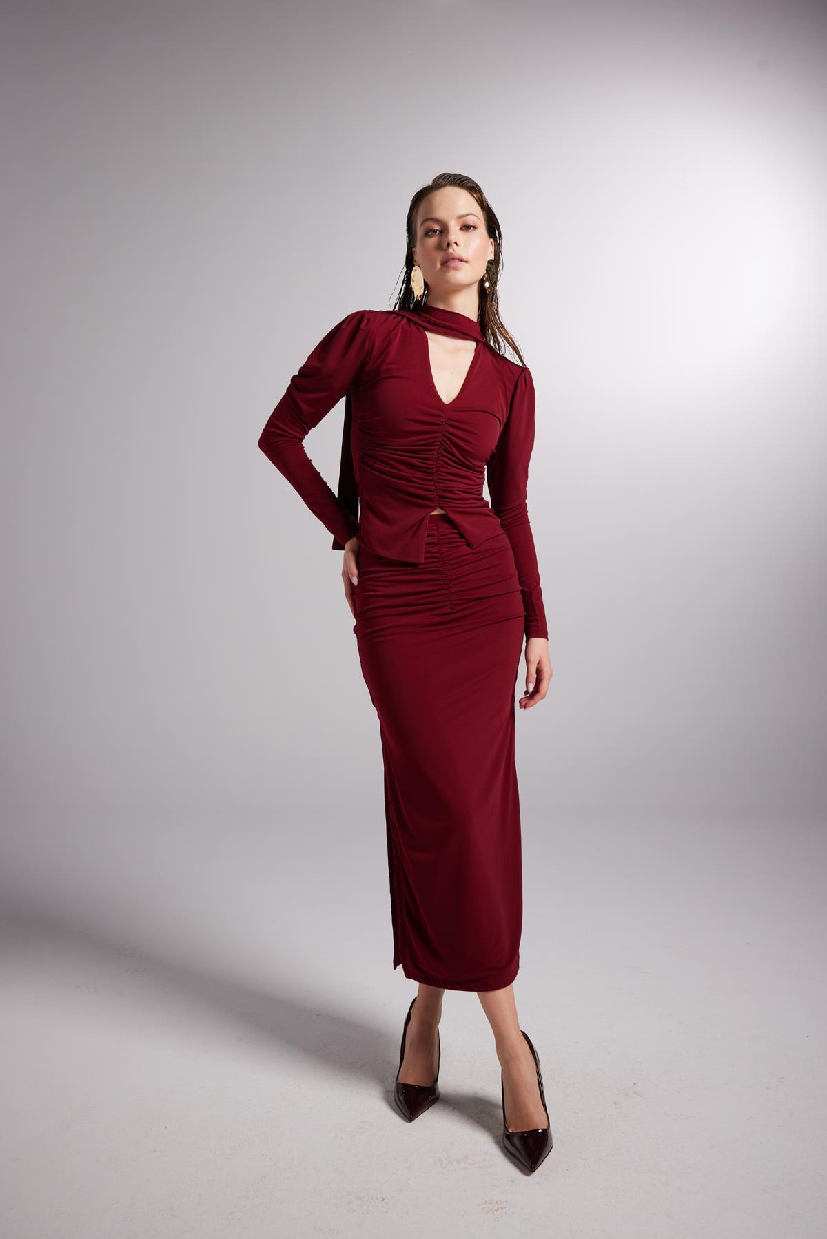 Юбка Маркано Серре бордового цвета